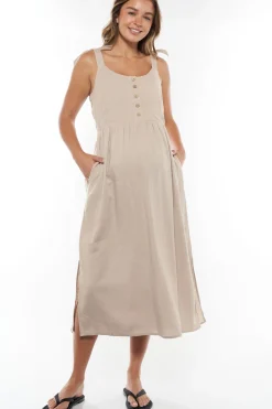 Breeze Along Midi Dress - Natural