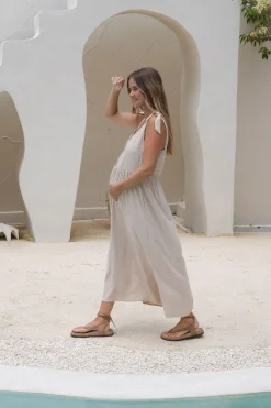 Breeze Along Midi Dress - Natural