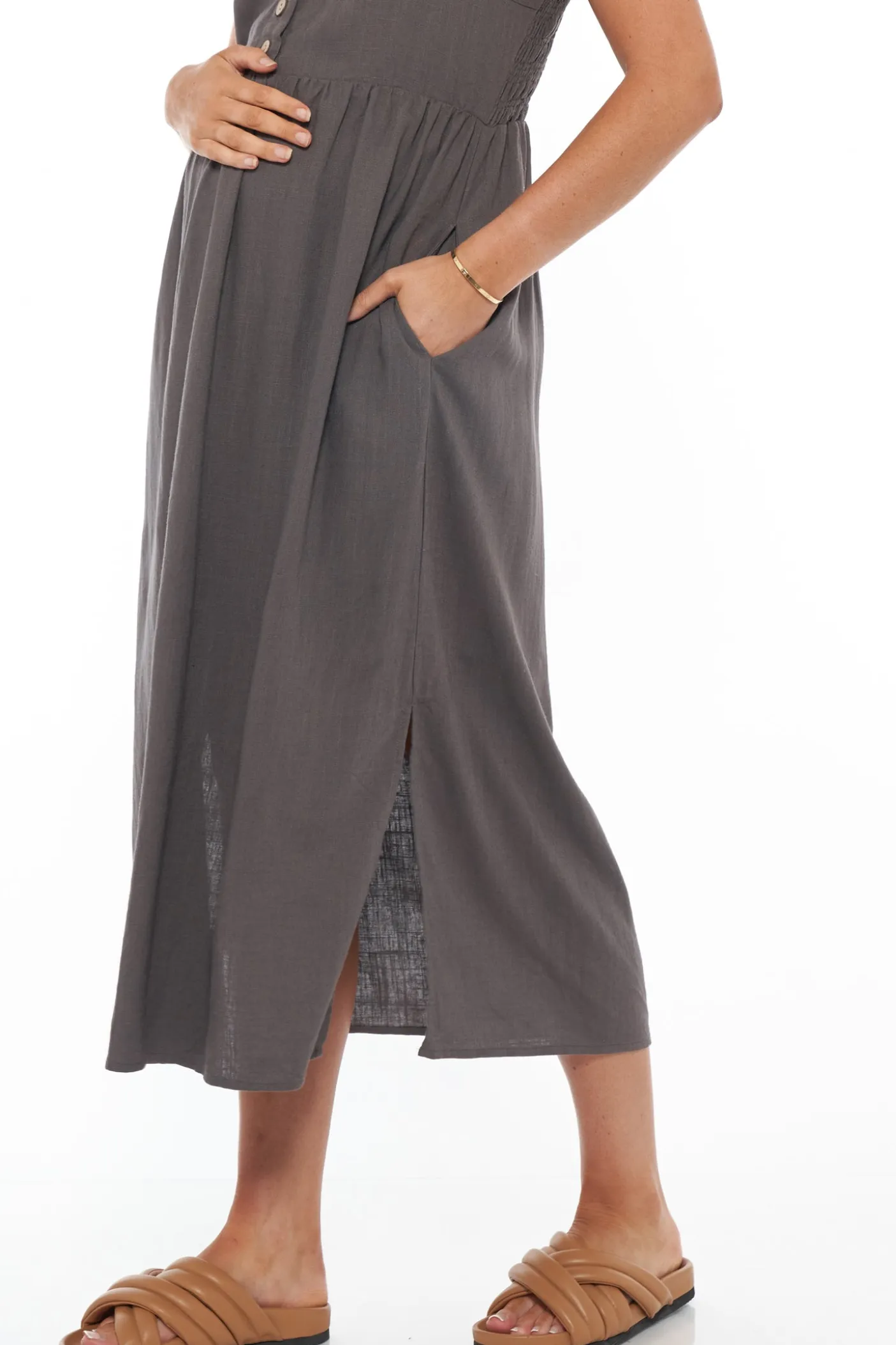 Breeze Along Midi Dress - Slate