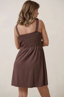 Breeze Along Mini Dress - Chocolate
