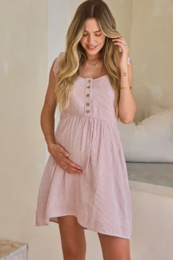 Breeze Along Mini Dress - Clay Stripe