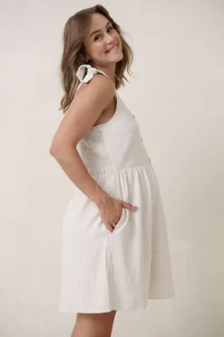 Breeze Along Mini Dress - Natural Fleck