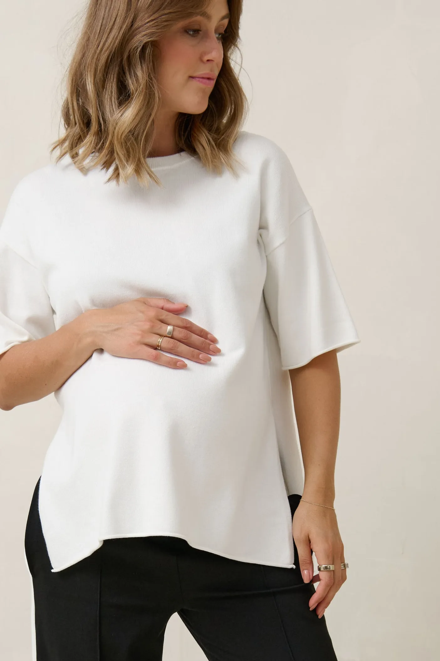 Cloud Nine Knit Tee - Ivory