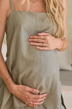 Ease Away Crinkle Top - Soft Khaki