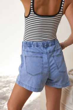 Frequent High Waist Short -Light Blue