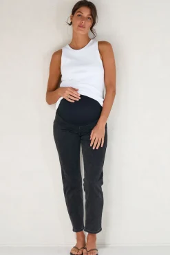 On The Move Mum Jean - Washed Black