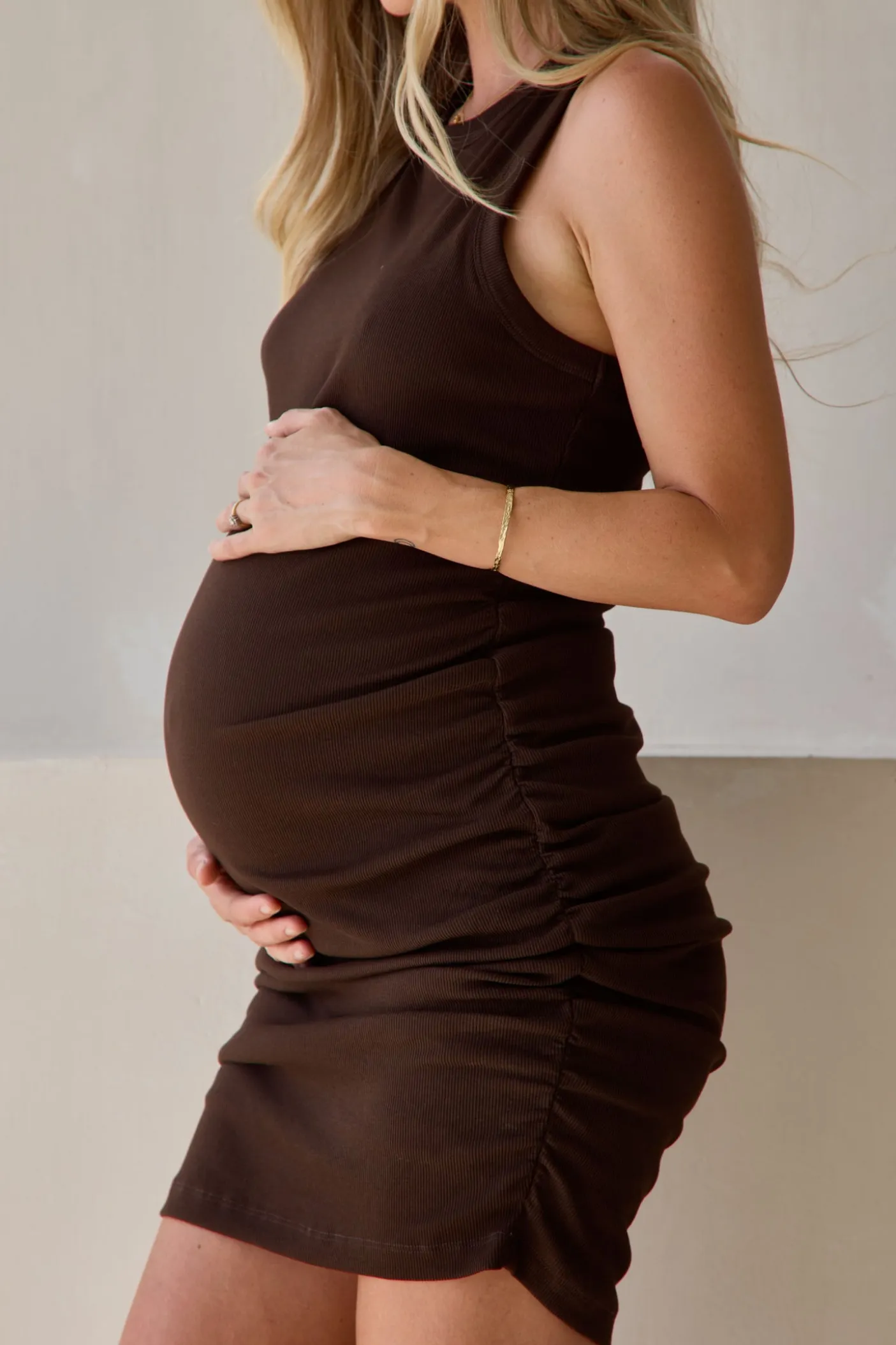 Real Love Rouched Dress - Chocolate