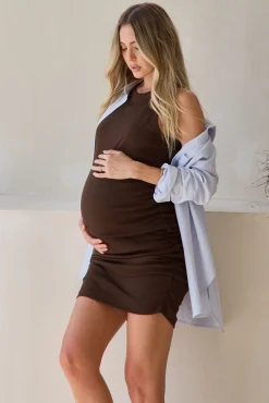 Real Love Rouched Dress - Chocolate