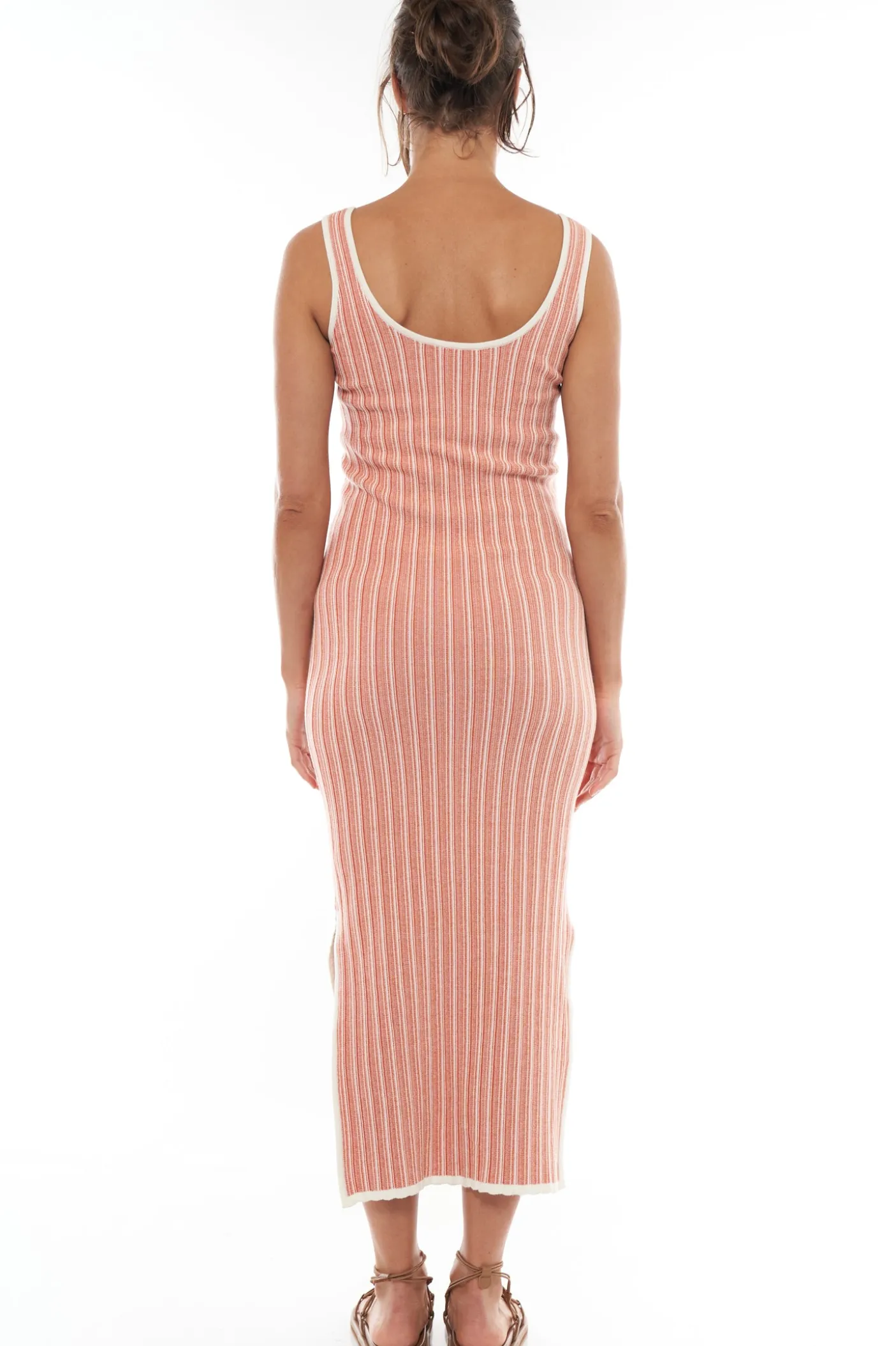 Sunset Column Knit Dress - Orange