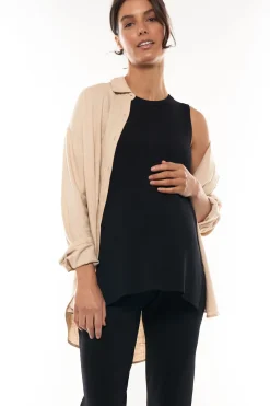 Up And Over Longline Tank - Black